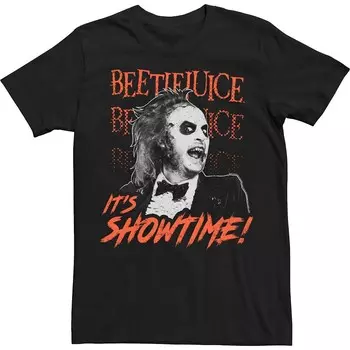 Мужская футболка Beetlejuice It's Showtime Movie Quote Licensed Character, черный