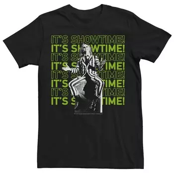 Мужская футболка Beetlejuice It's Showtime Text Stack Licensed Character, черный