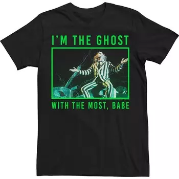 Мужская футболка Beetlejuice Most Ghost Meme Photo Real Licensed Character, черный