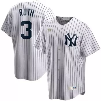 Мужская футболка Бейб Рут Уайт New York Yankees Home Cooperstown Collection Player Nike