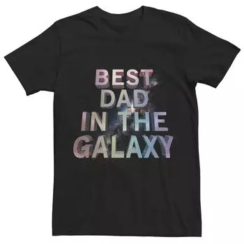 Мужская футболка Best Dad In The Galaxy с космическим градиентом и графическим рисунком Licensed Character