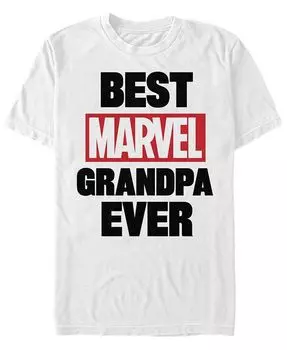 Мужская футболка Best Marvel Grandpa с короткими рукавами и круглым вырезом Fifth Sun, белый