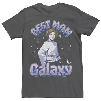 Мужская футболка Best Mom In The Galaxy с портретом принцессы Леи Star Wars