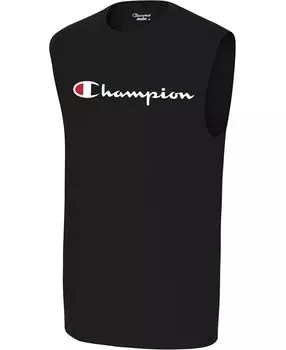 Мужская футболка без рукавов с логотипом Champion, черный