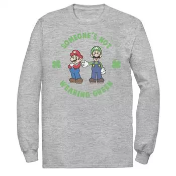 Мужская футболка без зеленого цвета Nintendo Super Mario St. Patty's Licensed Character