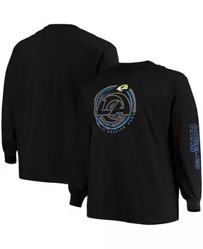 Мужская футболка big and tall black los angeles rams color pop с длинным рукавом Fanatics, черный