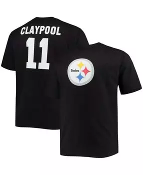 Мужская футболка big and tall chase claypool black pittsburgh steelers с именем и номером игрока Fanatics, черный
