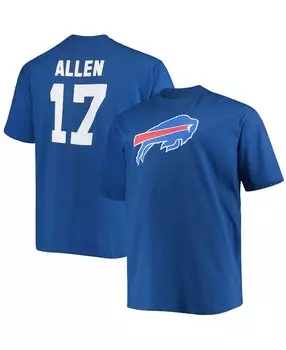 Мужская футболка big and tall josh allen royal buffalo bills с именем игрока и номером Fanatics, мульти