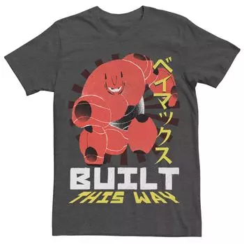 Мужская футболка Big Hero 6 Robo Baymax построенная таким образом Licensed Character