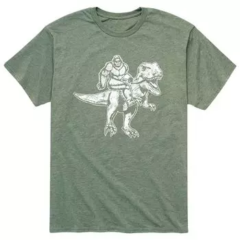 Мужская футболка Bigfoot Riding T-Rex Licensed Character
