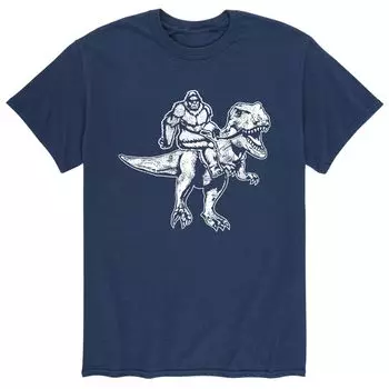 Мужская футболка Bigfoot Riding T-Rex Licensed Character
