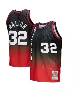 Мужская футболка Bill Walton Red, Black Portland Trail Blazers 1976/77 Hardwood Classics Fadeaway Swingman Player Mitchell & Ness, красный