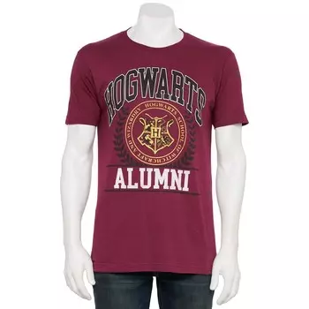 Мужская футболка Bioworld Harry Potter Hogwarts Alumni Shield с рисунком, цвет Maroon