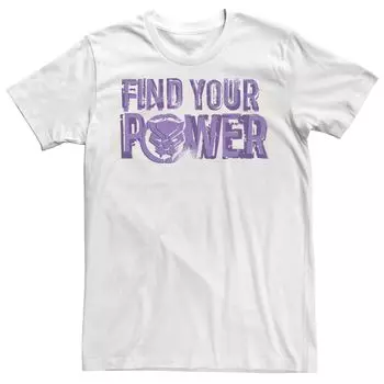 Мужская футболка Black Panther Find Your Power фиолетового цвета с надписью Marvel