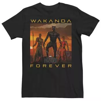 Мужская футболка Black Panther Movie Wakanda Forever Licensed Character