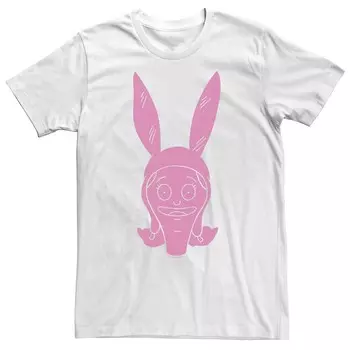 Мужская футболка Bob's Burgers Louise Pink Hue с портретом и большой головкой Licensed Character, белый