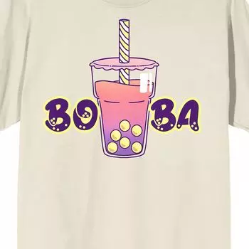 Мужская футболка Bobadorable розового и фиолетового цвета Boba Drink Licensed Character