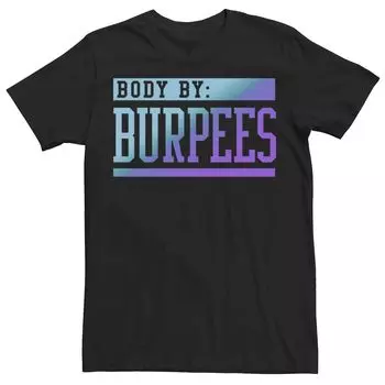 Мужская футболка Body By Burpees с графическим текстом и градиентом Licensed Character