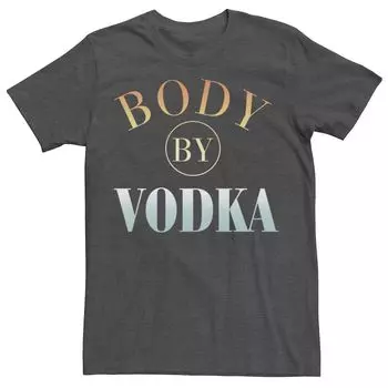 Мужская футболка Body By Vodka с графическим текстом и градиентом Licensed Character