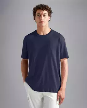 Мужская футболка, большие размеры, короткие рукава, нагрудные карманы Paul & Shark, темно-синий