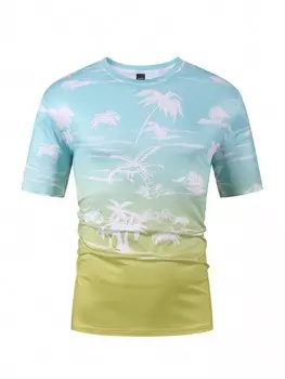 Мужская футболка больших размеров Manfinity RSRT с тропическим рисунком, многоцветный