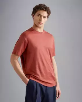 Мужская футболка больших размеров с коротким рукавом, двойной воротник Paul & Shark, красный