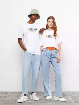 Мужская футболка большого размера из чесаного хлопка с принтом Adana и коротким рукавом с круглым вырезом LCWAIKIKI Classic