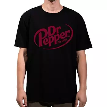 Мужская футболка большого размера с рисунком Dr. Pepper Licensed Character, черный