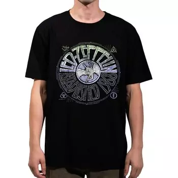 Мужская футболка большого размера с рисунком Led Zeppelin Licensed Character, черный
