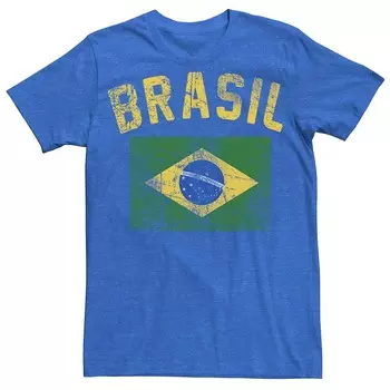 Мужская футболка Brasil с винтажным рисунком Licensed Character, цвет Royal Heather