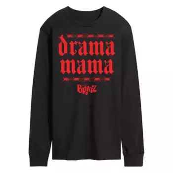 Мужская футболка Bratz Drama Mama с длинным рукавом и принтом Licensed Character, черный