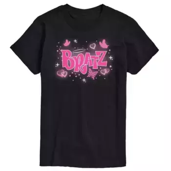 Мужская футболка Bratz Y2K с логотипом-бабочкой Licensed Character, черный