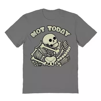 Мужская футболка Breathing Not Today с рисунком скелета на Хэллоуин Licensed Character, цвет Charcoal