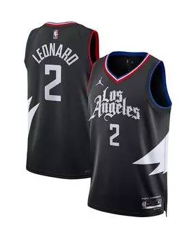 Мужская футболка бренда Kawhi Leonard Black LA Clippers 2022/23 Statement Edition Swingman Jordan, черный