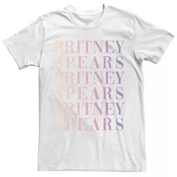 Мужская футболка Britney Spears с градиентом имени и надписью Stack Licensed Character