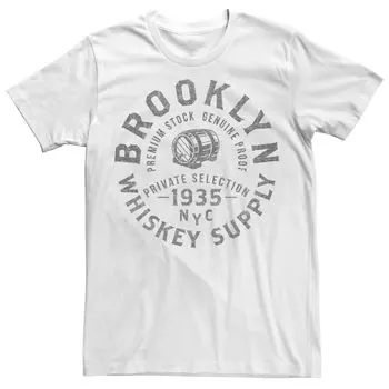 Мужская футболка Brooklyn Whisky Supply премиум-класса с оригинальной этикеткой Licensed Character