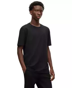 Мужская футболка Bubble-Jacquard с фактурным узором Hugo Boss, черный