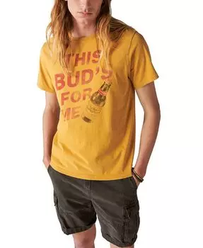 Мужская футболка Bud's For Me с коротким рукавом Lucky Brand, желтый