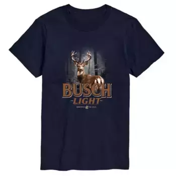 Мужская футболка Busch Light Deer in the Woods с коротким рукавом и принтом Licensed Character, синий