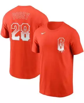 Мужская футболка buster posey orange san francisco giants 2021 city connect name &amp; number Nike