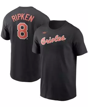 Мужская футболка cal ripken jr. black baltimore orioles cooperstown collection name number Nike, черный