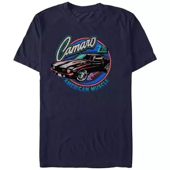 Мужская футболка Camaro American Muscle с рисунком мышц Licensed Character, темно-синий