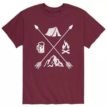 Мужская футболка Camping Icons Arrows Licensed Character