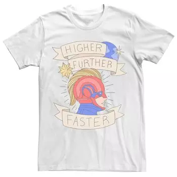 Мужская футболка Captain Higher Better Faster Banner Marvel
