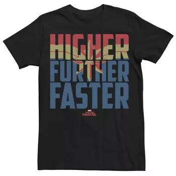Мужская футболка Captain Marvel Higher Better Faster с символом заполнения Licensed Character