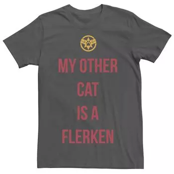 Мужская футболка Captain My Other Cat Is A Flerken с ярким логотипом и графическим рисунком Marvel