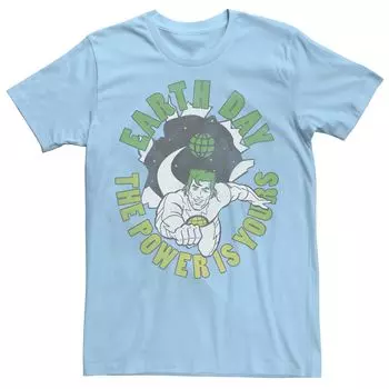 Мужская футболка Captain Planet and the Planateers Earth Day The Power Is Yours Tee Licensed Character