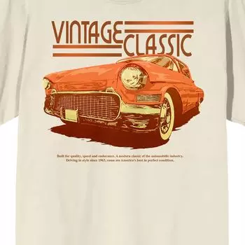 Мужская футболка Car Fanatic оранжевого цвета в винтажном стиле с автомобилем Licensed Character
