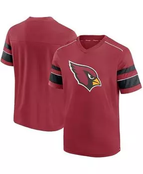 Мужская футболка Cardinal Arizona Cardinals с фактурной надписью Hashmark и v-образным вырезом Fanatics, красный