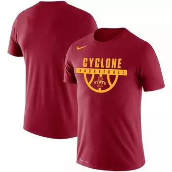 Мужская футболка Cardinal Iowa State Cyclones Basketball Drop Legend Performance Nike